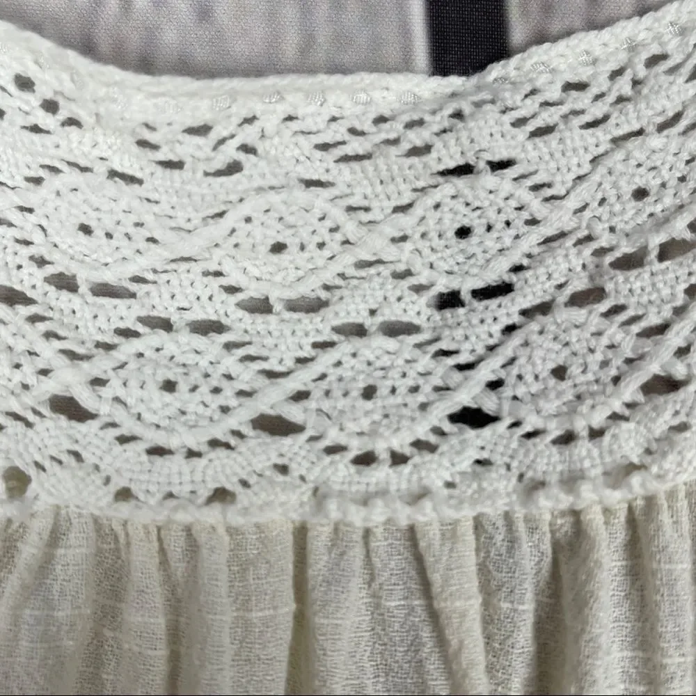 MADEWELL lightweight cotton blend beige crochet tie-back tank top, size XL - Picture 6 of 16